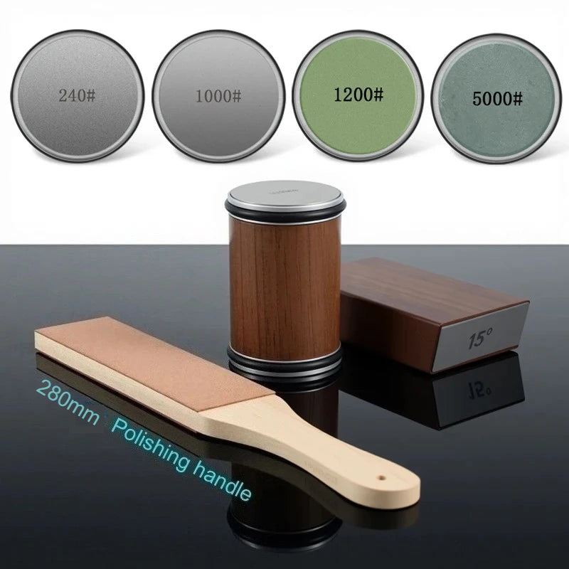 Precision Knife Sharpener Kit | Dual Angle Roller with Magnetic Holder for Effortless Sharpening 30