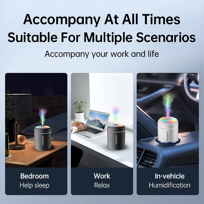 Aroma Bliss | Mini USB Electric Humidifier with LED Lights | 180ML Capacity for Relaxation 8