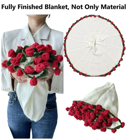 Crochet Collection | Soft Acrylic Throw Blanket with Rose Design | Cozy Comfort for Home Decor 5