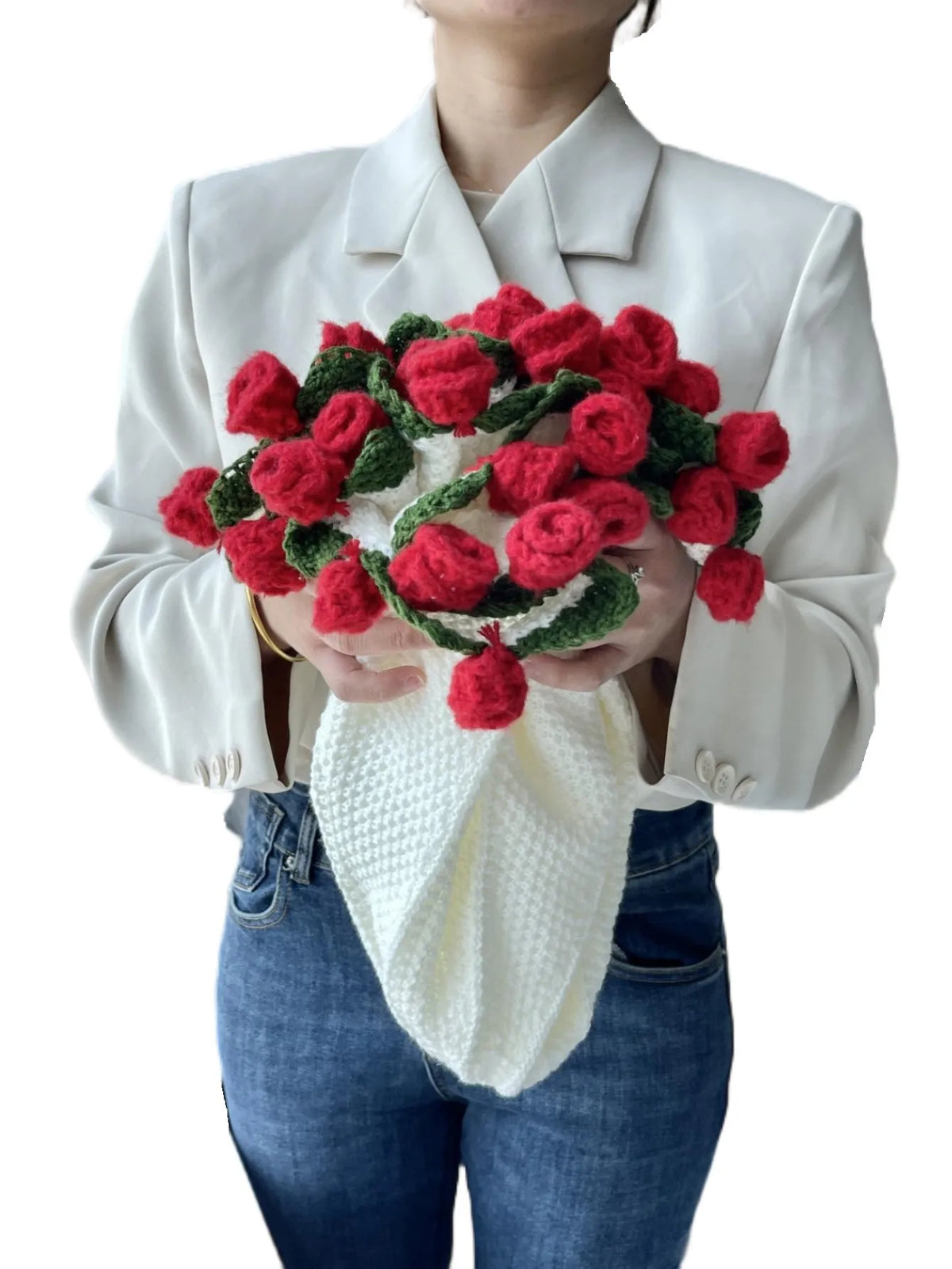Crochet Collection | Soft Acrylic Throw Blanket with Rose Design | Cozy Comfort for Home Decor 2