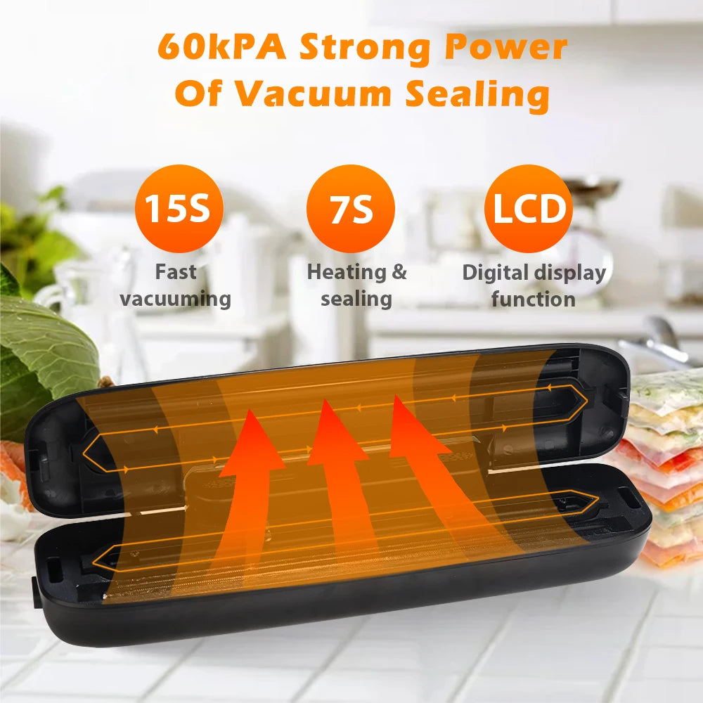 Home Essentials | Vacuum Sealer Machine for Food Preservation with 10 Bags | Compact Design for Freshness 5