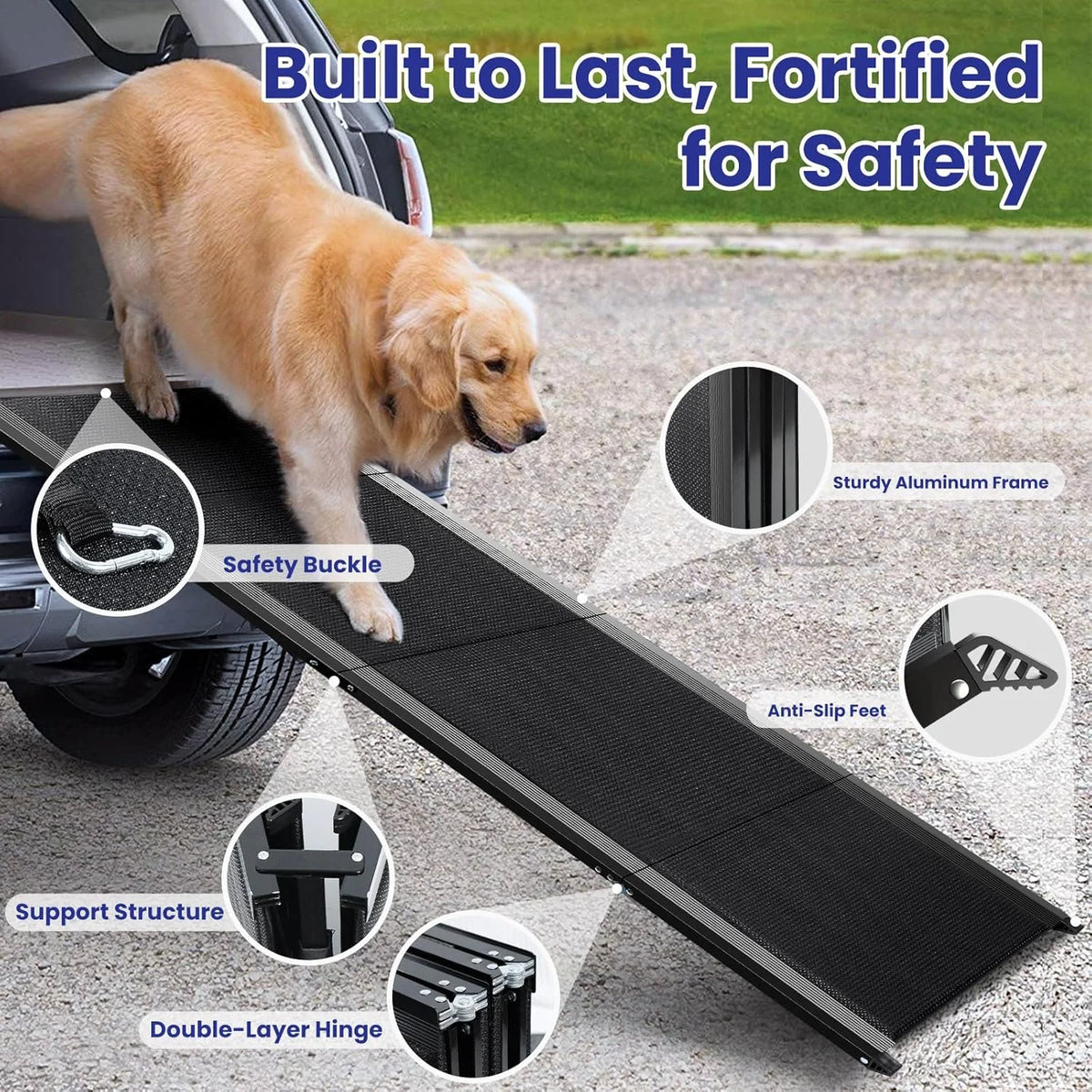 PawLift | Extra Long Dog Ramp with Non-Slip Surface | Portable Design for Safe Pet Access 3