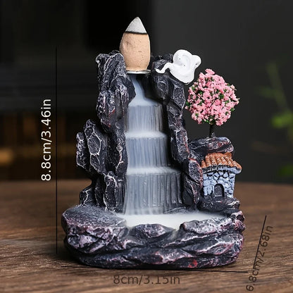 Zen Decor | Backflow Incense Burner with Mountain Waterfall Design | Tranquil Atmosphere for Relaxation and Meditation 9
