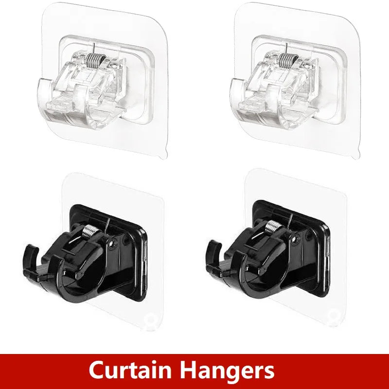 Home Essentials | Self-Adhesive Curtain Rod Bracket Holders for Easy Installation 9
