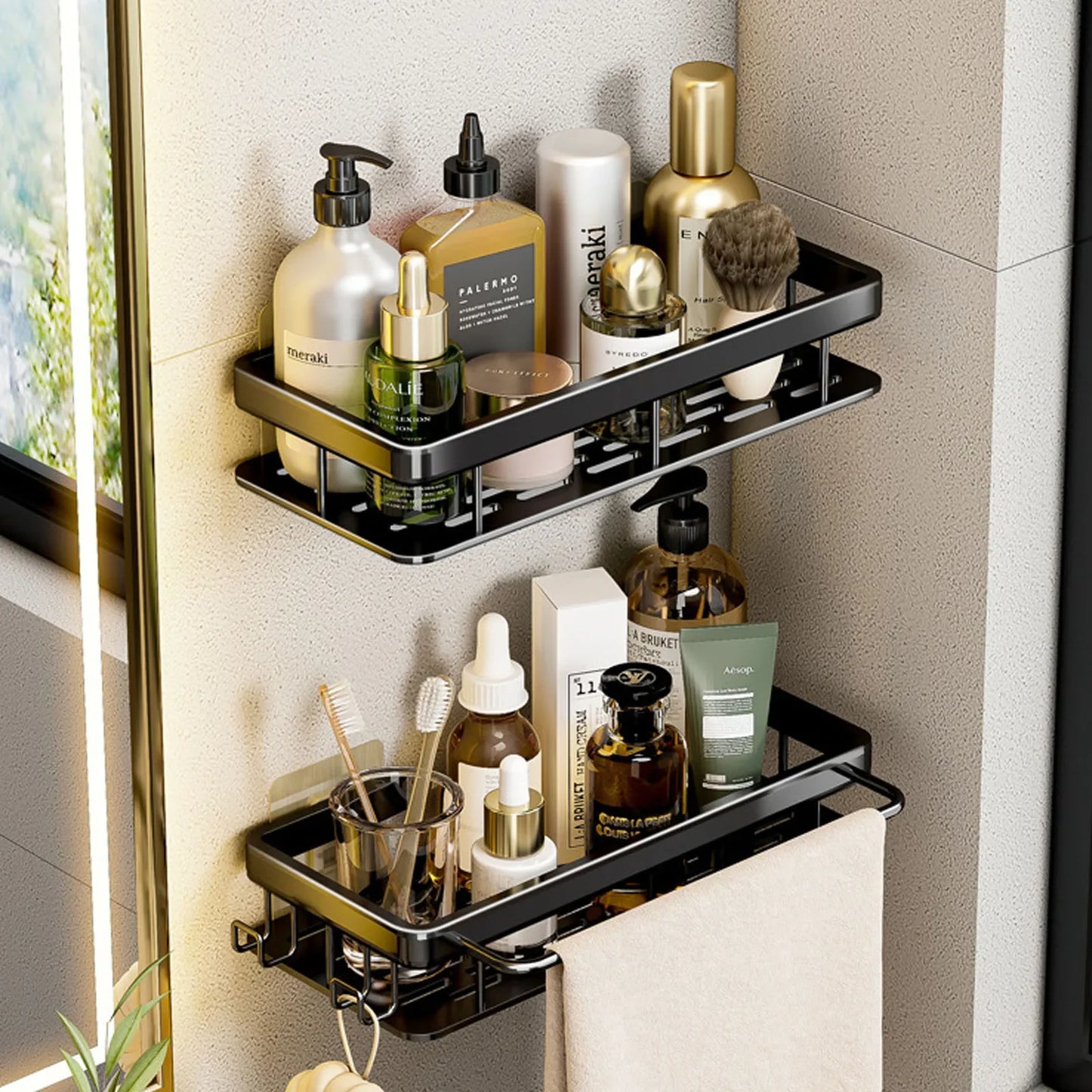 Corner Shelf | No-Drill Aluminum Corner Storage with Space-Saving Design | Stylish Wall-Mounted Organizer for Bathroom and Kitchen 20