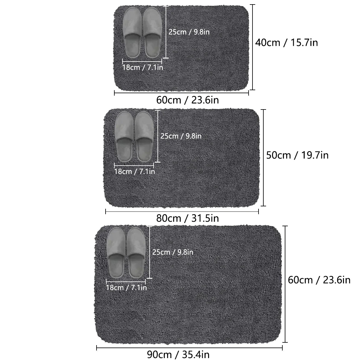 Cozy Collection | Non-Slip Bath Mat with High Absorbency & Furry Texture | Soft Rug for Bathroom Comfort 5