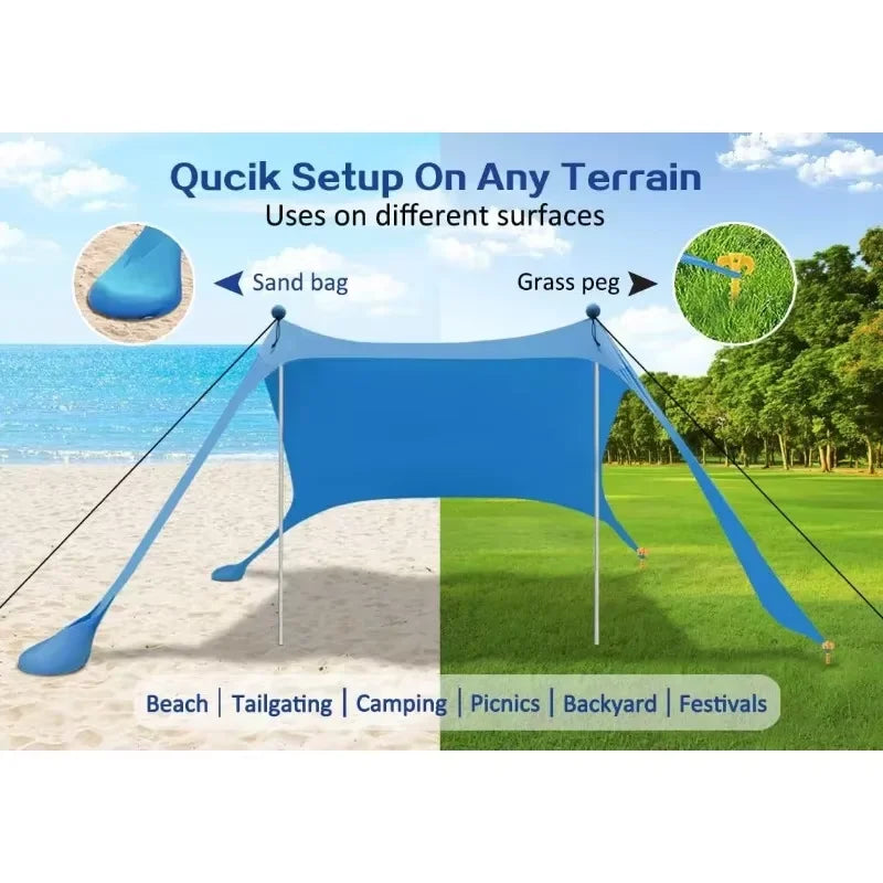 Outdoor Canopy Tent | Ultralight Pop Up Sun Shade with Adjustable Rod | Compact Design for Ultimate Sun Protection 9