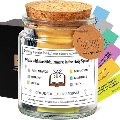 Inspirational Quotes Jar | Colorful Bible Verses for Daily Motivation | Uplifting Glass Decor for Christian Homes 3