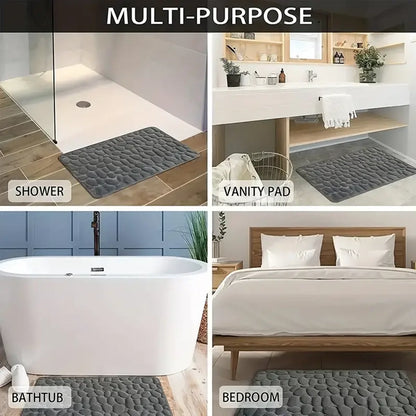 Elegant Cobblestone Bath Mat | 3D Non-Slip Design for Enhanced Safety 10
