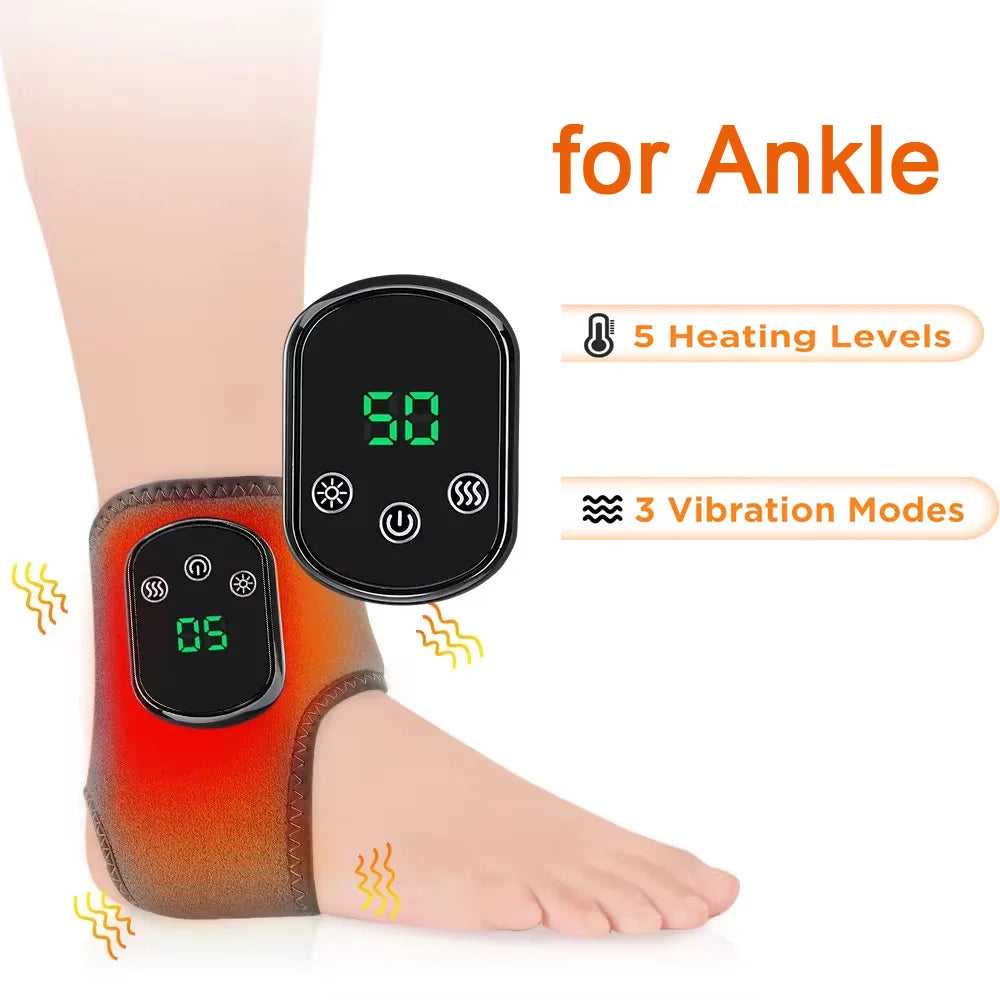 ComfortGuard | Electric Ankle Massager with Hot Compress & Vibration | Adjustable Settings for Pain Relief 4