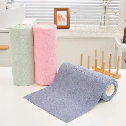 Eco-Friendly Microfiber Cleaning Cloth Roll with Perforated Sheets for Efficient Kitchen Cleaning 17
