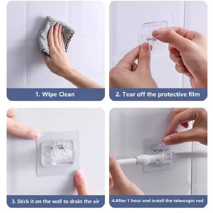 Home Essentials | Self-Adhesive Curtain Rod Bracket Holders for Easy Installation 13