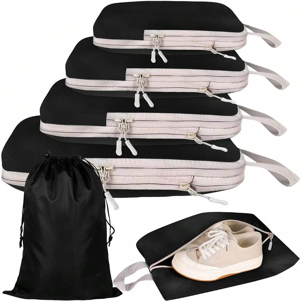 Travel Organizer Set | Compressible Packing Cubes with Waterproof Nylon | Versatile Luggage Solution for Efficient Packing 5