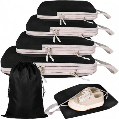 Travel Organizer Set | Compressible Packing Cubes with Waterproof Nylon | Versatile Luggage Solution for Efficient Packing 5