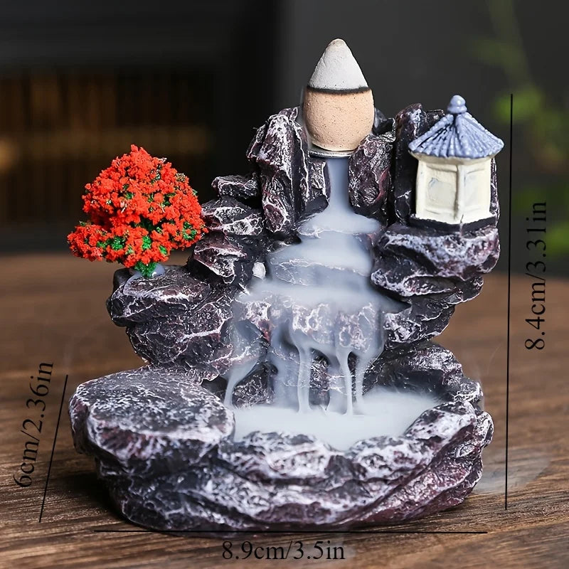 Zen Decor | Backflow Incense Burner with Mountain Waterfall Design | Tranquil Atmosphere for Relaxation and Meditation 7