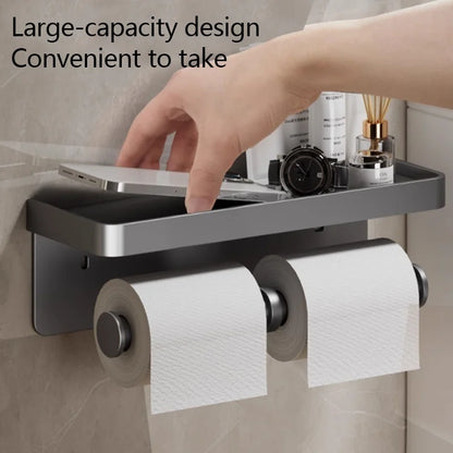 Stylish Wall-Mounted Toilet Paper Holder with Durable Aluminum Alloy Design for Space-Saving Convenience 10