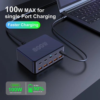 Universal Multiport USB C GaN Charger | 800W Fast Charging for Laptops & Devices 16