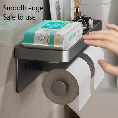 Stylish Wall-Mounted Toilet Paper Holder with Durable Aluminum Alloy Design for Space-Saving Convenience 11