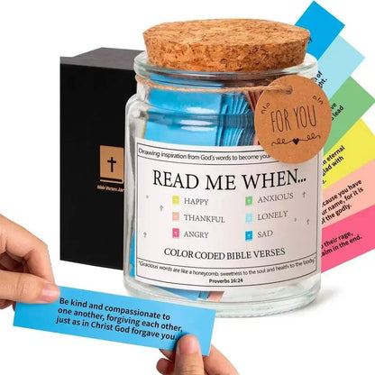 Inspirational Quotes Jar | Colorful Bible Verses for Daily Motivation | Uplifting Glass Decor for Christian Homes 8