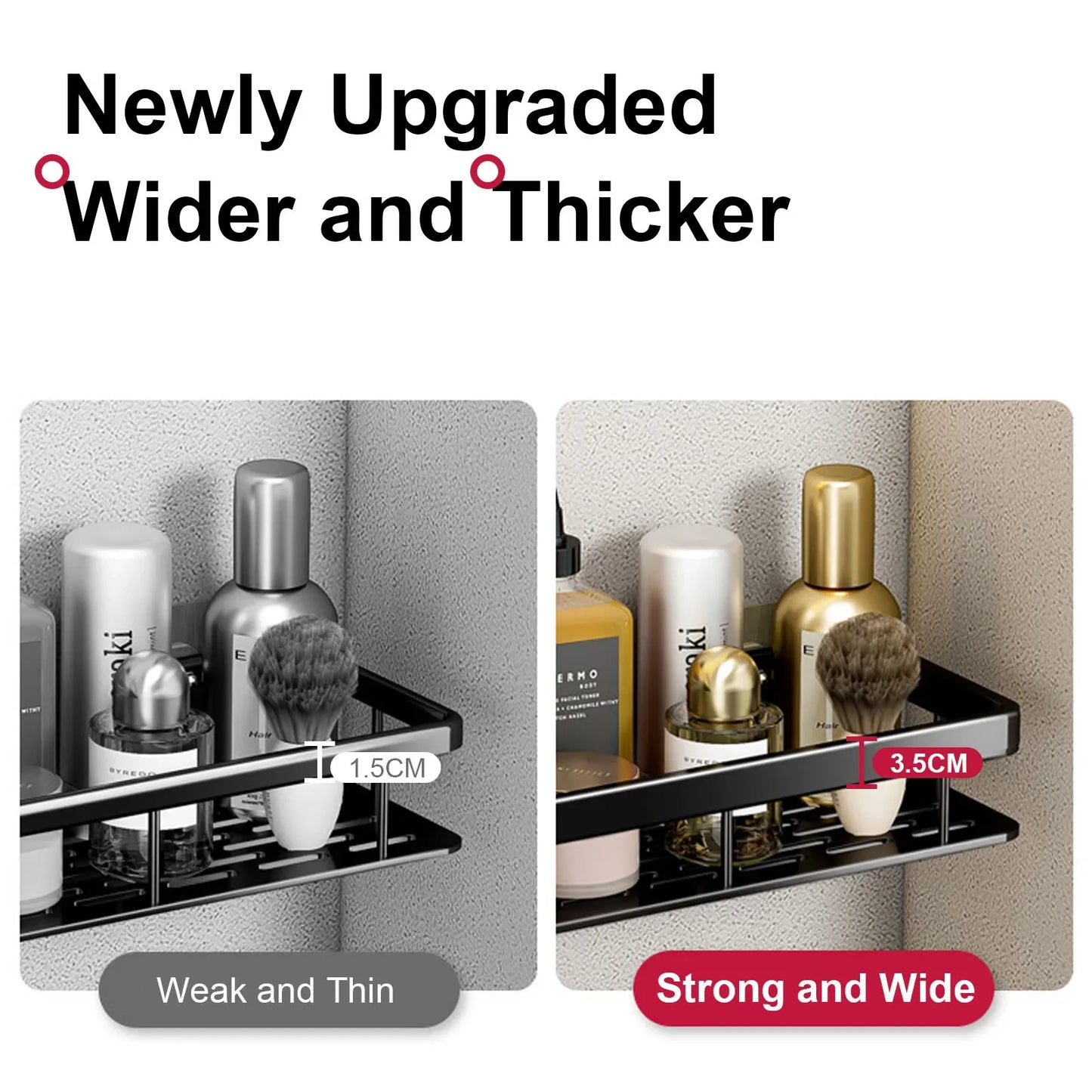 Corner Shelf | No-Drill Aluminum Corner Storage with Space-Saving Design | Stylish Wall-Mounted Organizer for Bathroom and Kitchen 24