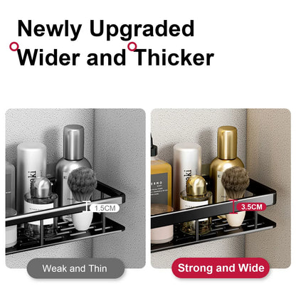 Corner Shelf | No-Drill Aluminum Corner Storage with Space-Saving Design | Stylish Wall-Mounted Organizer for Bathroom and Kitchen 24