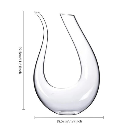 Elegant Crystal Wine Decanter with Unique U-Shape Design for Effortless Aeration 10