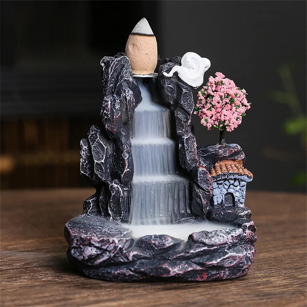 Zen Decor | Backflow Incense Burner with Mountain Waterfall Design | Tranquil Atmosphere for Relaxation and Meditation 5