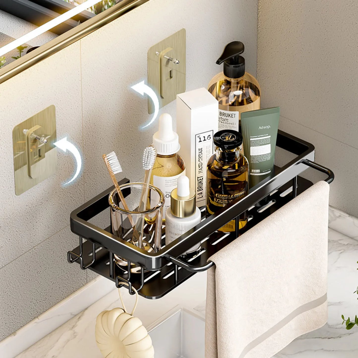 Corner Shelf | No-Drill Aluminum Corner Storage with Space-Saving Design | Stylish Wall-Mounted Organizer for Bathroom and Kitchen 21