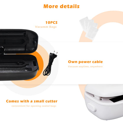 Home Essentials | Vacuum Sealer Machine for Food Preservation with 10 Bags | Compact Design for Freshness 7