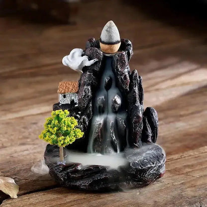 Zen Decor | Backflow Incense Burner with Mountain Waterfall Design | Tranquil Atmosphere for Relaxation and Meditation 3