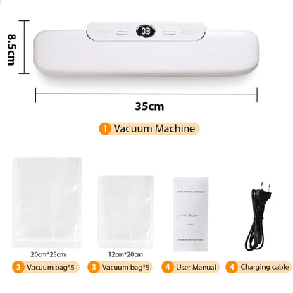 Home Essentials | Vacuum Sealer Machine for Food Preservation with 10 Bags | Compact Design for Freshness 2