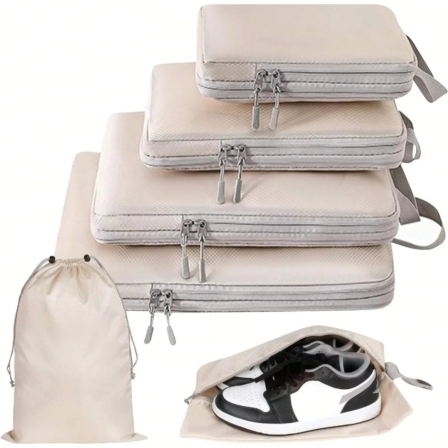Travel Organizer Set | Compressible Packing Cubes with Waterproof Nylon | Versatile Luggage Solution for Efficient Packing 3