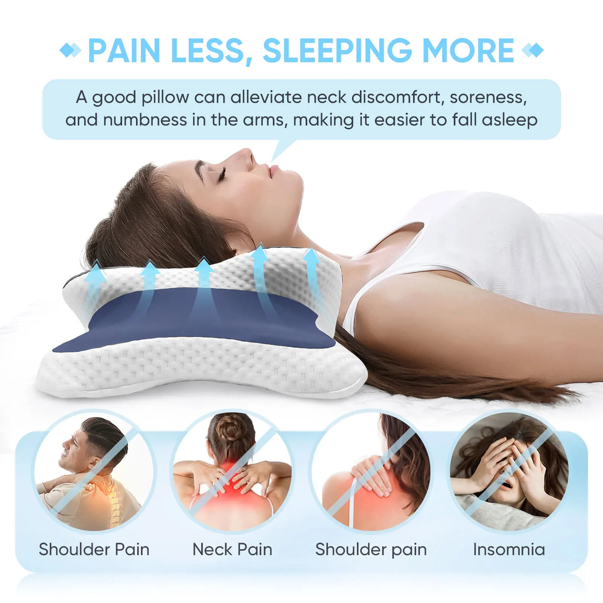 Ergonomic Memory Foam Pillow with Contoured Design | Optimal Neck Support for Side Sleepers 7
