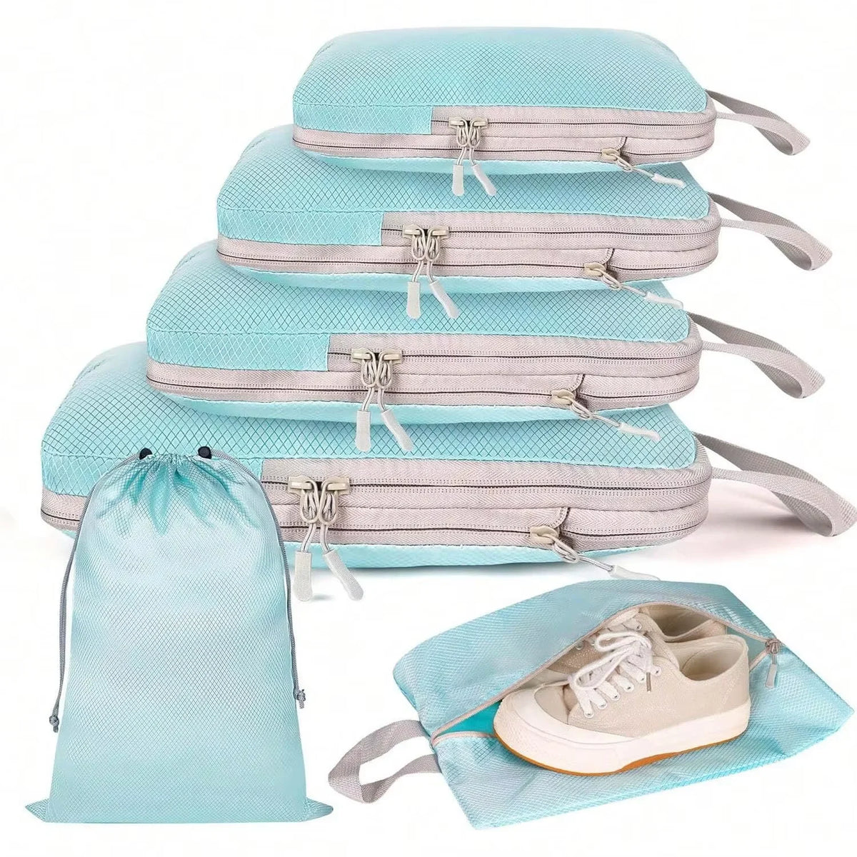 Travel Organizer Set | Compressible Packing Cubes with Waterproof Nylon | Versatile Luggage Solution for Efficient Packing 4