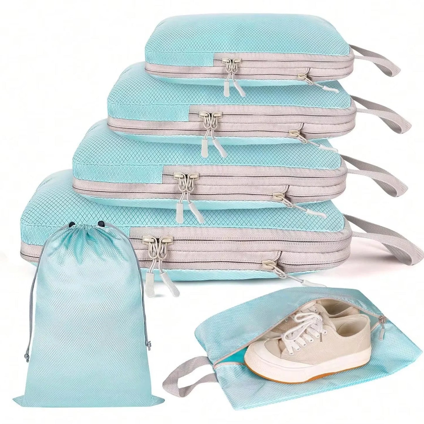 Travel Organizer Set | Compressible Packing Cubes with Waterproof Nylon | Versatile Luggage Solution for Efficient Packing 4