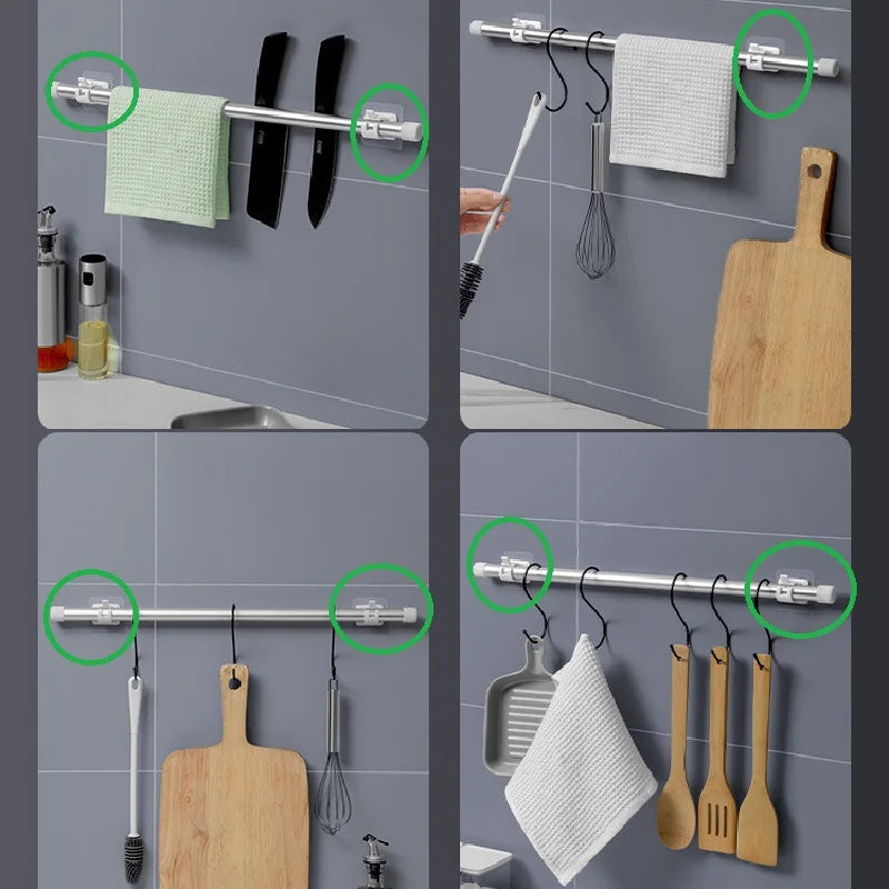 Home Essentials | Self-Adhesive Curtain Rod Bracket Holders for Easy Installation 10