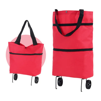 Utility Cart | Foldable Shopping Bag with Wheels for Easy Transport | Compact Design for Grocery Convenience 4
