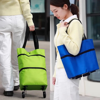 Utility Cart | Foldable Shopping Bag with Wheels for Easy Transport | Compact Design for Grocery Convenience 8