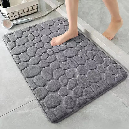 Elegant Cobblestone Bath Mat | 3D Non-Slip Design for Enhanced Safety 2