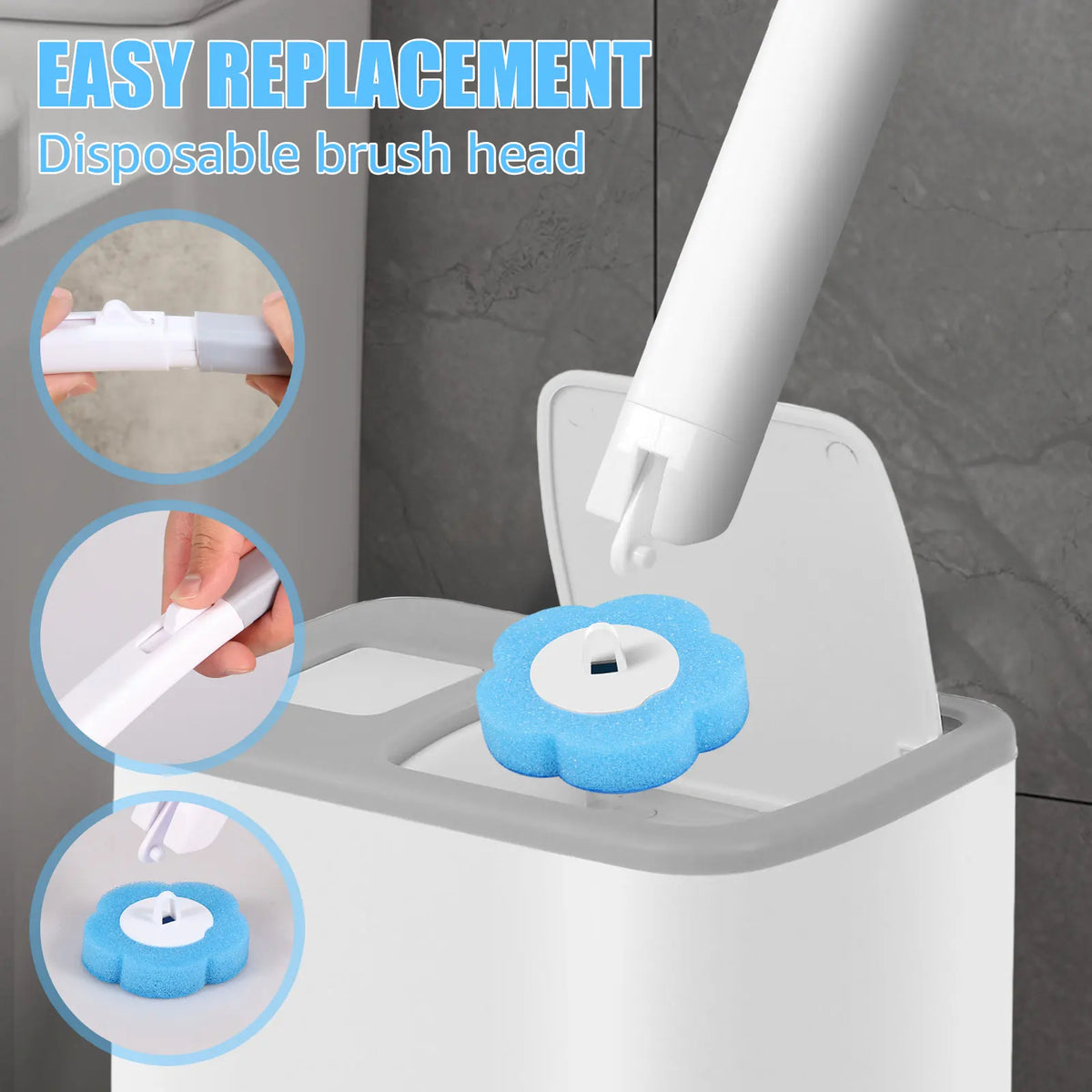 Effortless Hygiene | Toilet Cleaning Brush Kit with Disposable Heads & Long Handle 19
