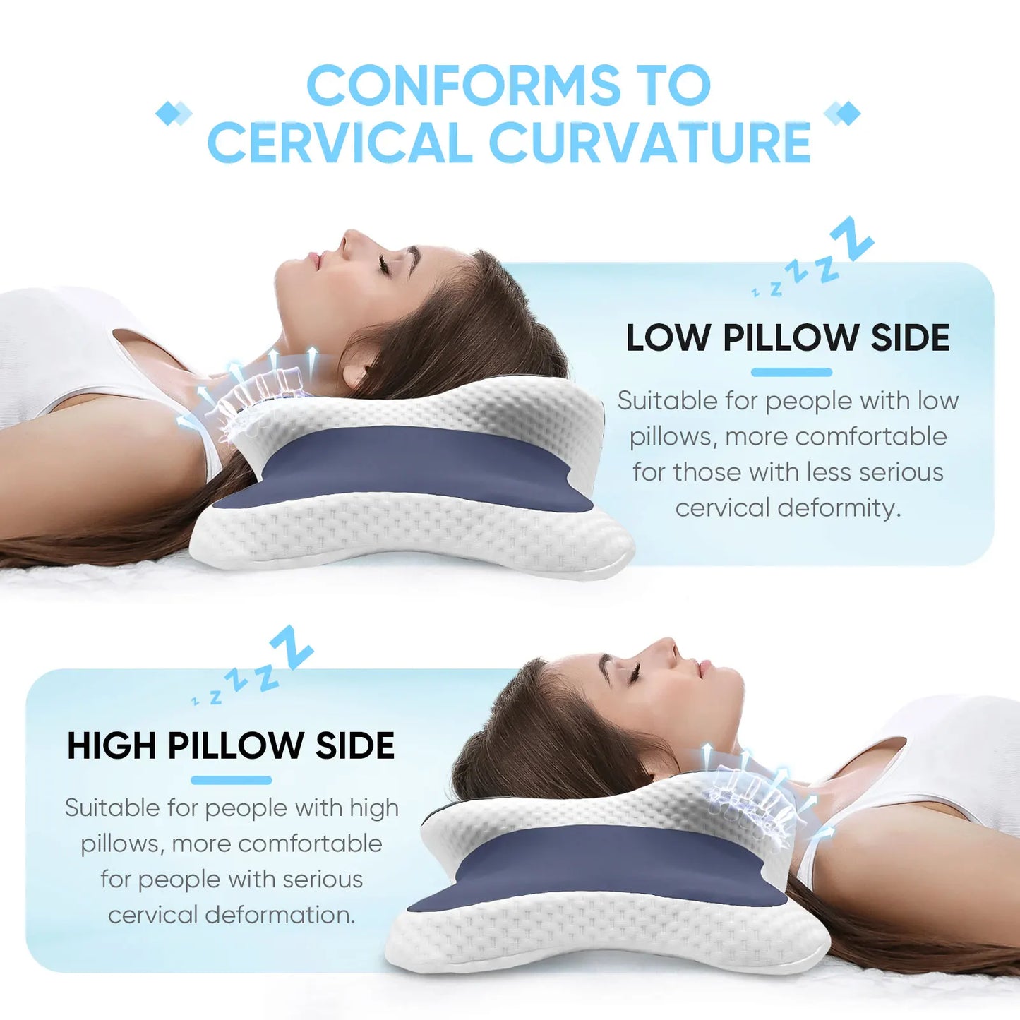 Ergonomic Memory Foam Pillow with Contoured Design | Optimal Neck Support for Side Sleepers 9