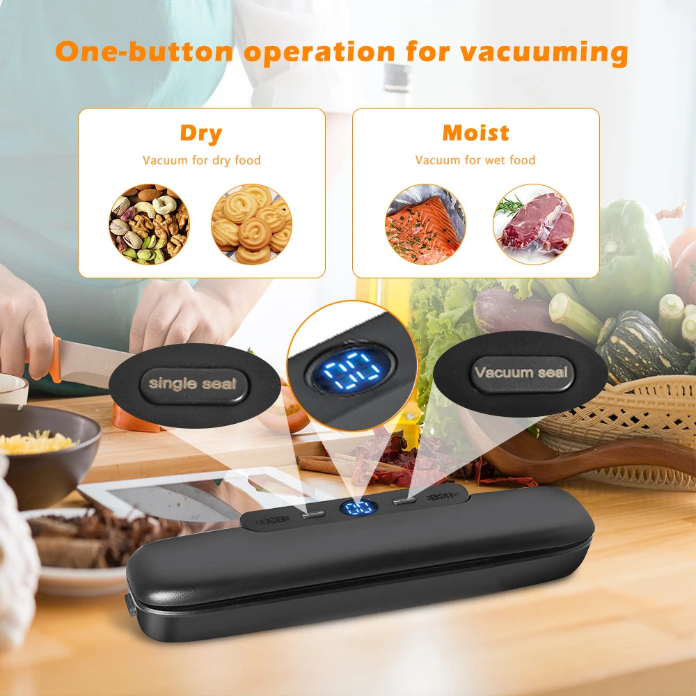 Home Essentials | Vacuum Sealer Machine for Food Preservation with 10 Bags | Compact Design for Freshness 4