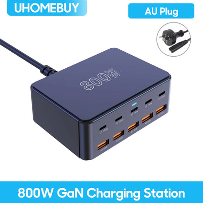 Universal Multiport USB C GaN Charger | 800W Fast Charging for Laptops & Devices 12