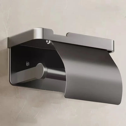 Stylish Wall-Mounted Toilet Paper Holder with Durable Aluminum Alloy Design for Space-Saving Convenience 3
