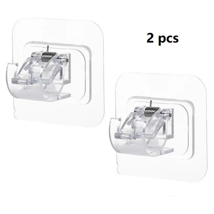 Home Essentials | Self-Adhesive Curtain Rod Bracket Holders for Easy Installation 8